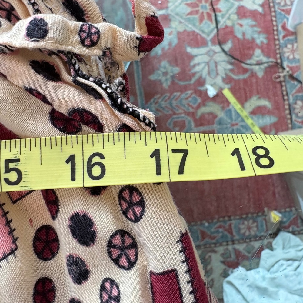 Printed Maxi Dress in Burgundy and Cream - Picture 11 of 12